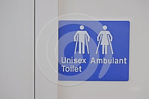 Unisex Ambulant Toilet Sign on a wall