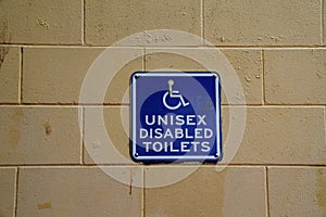Unisex Disabled Toilets Wall Signage