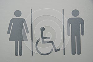 Unisex handicap bathroom sign