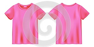 Unisex pink t shirt mock up. T-shirt design template