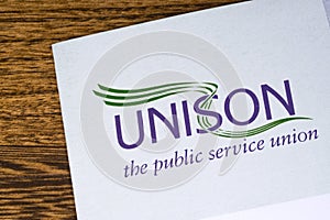UNISON Logo on a Leaflet