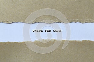 unite for cure on white paper