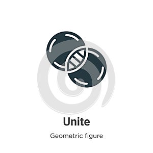 Unite vector icon on white background. Flat vector unite icon symbol sign from modern geometric figure collection for mobile