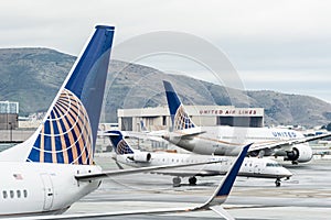 United Airlines Boeing airplane