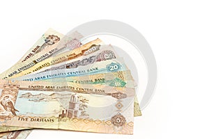 United Arab Emirates cash and coins