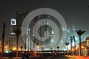 United Arab Emirates: Dubai skyline at night photo