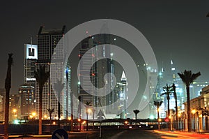 United Arab Emirates: Dubai skyline at night