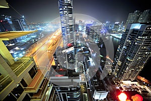 United arab emirates: dubai skyline at night