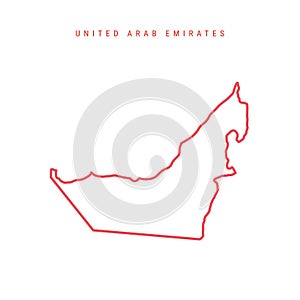 United Arab Emirates editable outline map. Vector illustration