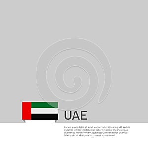 United arab emirates flag background. State patriotic uae banner, cover. Document template with uae flag on white background.