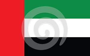 United Arab Emirates flag vector graphic. Rectangle Emirati flag illustration. United Arab Emirates country flag is a symbol of