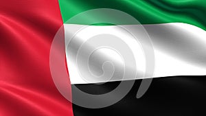 United Arab Emirates flag, with waving fabric texture