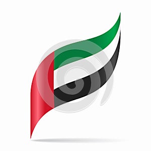 United Arab Emirates flag wavy abstract background. Vector illustration