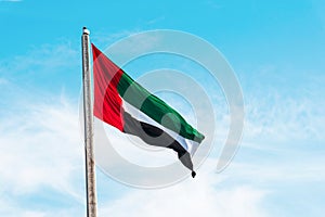 United Arab Emirates flag winding in the wind