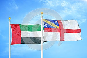 United Arab Emirates and Herm two flags