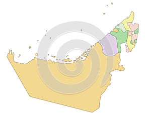 United Arab Emirates - Highly detailed editable political map.