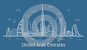 United Arab Emirates line art Vector illustration