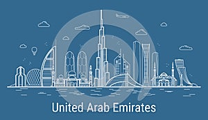 United Arab Emirates line art Vector illustration photo