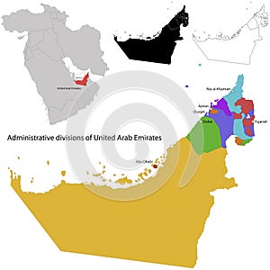United Arab Emirates map photo