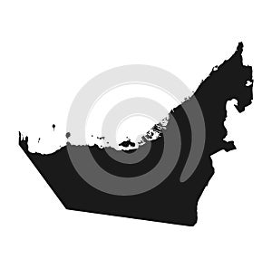 United Arab Emirates map icon. vector isolated black silhouette high detailed image of country