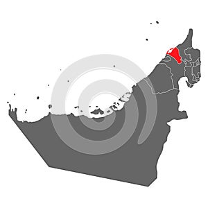 United arab emirates map Umm Al Quwain, geography blank concept, graphic background vector illustration photo