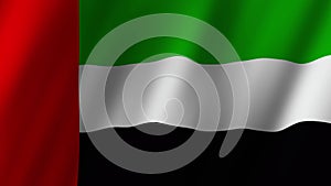 United Arab Emirates National Flag. Flag of the United Arab Emirates footage video waving in wind. UAE Flag