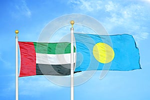 United Arab Emirates and Palau two flags
