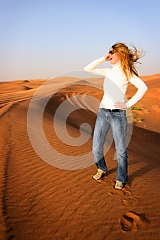 United Arab Emirates: Tourist in Desert photo