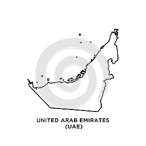 United Arab Emirates UAE map icon vector trendy
