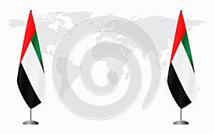 United Arab Emirates and United Arab Emirates flags for official meetin