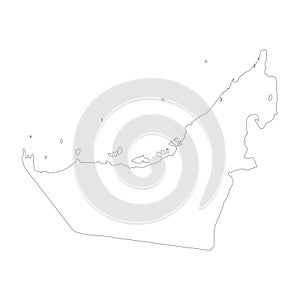 United Arab Emirates vector country map outline