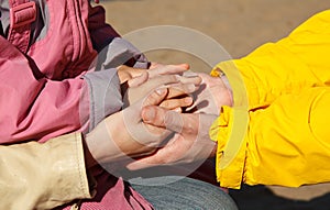 United hands as symbol of family unity