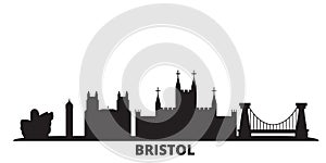 United Kingdom, Bristol city skyline isolated vector illustration. United Kingdom, Bristol travel black cityscape photo