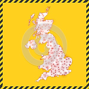 United Kingdom closed - virus danger sign.