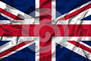 United Kingdom flag on fabric texture. 3d work and 3d image