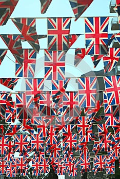 United Kingdom flags handing