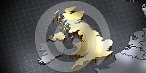 United Kingdom/ Great Britain/ England - country shape - 3D illustration