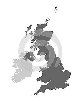 United Kingdom of Great Britain and Northern Ireland contour map photo
