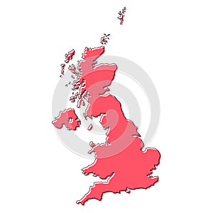 The United Kingdom of Great Britain and Northern Ireland map, detailed web vector illustration