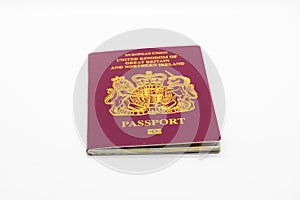 United Kingdom or Great Britain and Northern Ireland Passport isolated on a white background