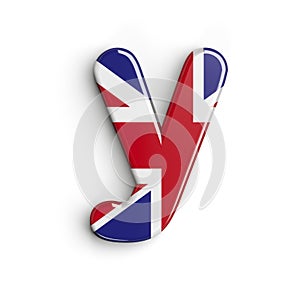 United kingdom letter Y - Small 3d british font - United Kingdom, London or brexit concept