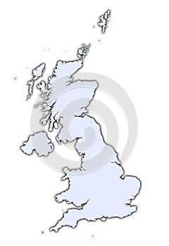 United Kingdom light blue map