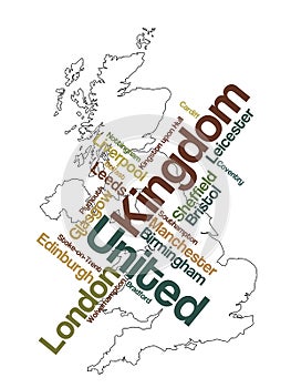 United Kingdom map and cities