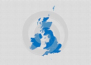 united Kingdom map - High detailed blue map with counties/regions/states of united Kingdom. united Kingdom map isolated on