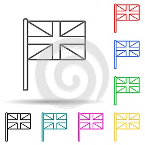 United kingdom multi color set icon. Simple thin line, outline vector of flags icons for ui and ux, website or mobile application