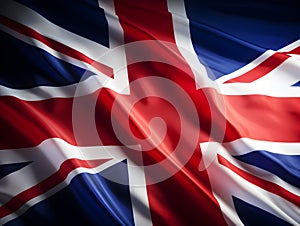 United Kingdom national flag background, UK flag weaving made by silk cloth fabric, UK background, ai generated image