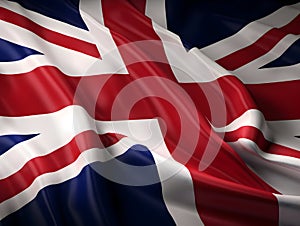 United Kingdom national flag background, UK flag weaving made by silk cloth fabric, UK background, ai generated image