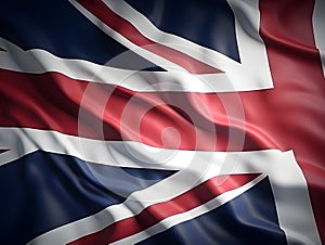 United Kingdom national flag background, UK flag weaving made by silk cloth fabric, UK background, ai generated image