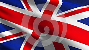 United Kingdom national flag blowing in the wind . Official patriotic abstract design. 3D rendering illustration of waving