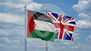 United Kingdom and Palestine two flags